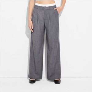 High-Rise Wide Leg Boxer Trousers